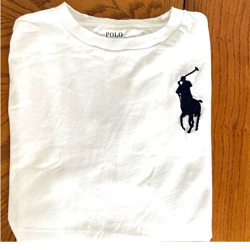 Polo Ralph Lauren White T-shirt Sz L (14-16) gently used
